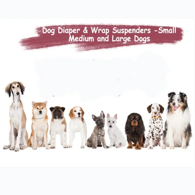 Adjustable Dog Diaper Suspenders with Belly Bands