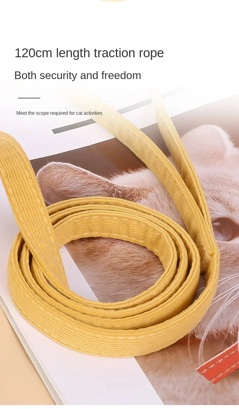 Bee-Themed Cat Harness & Leash Set – Adjustable Walking Vest for Small & Medium Cats