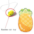 Wall-Mounted Felt Cat Scratcher with Hanging Toy