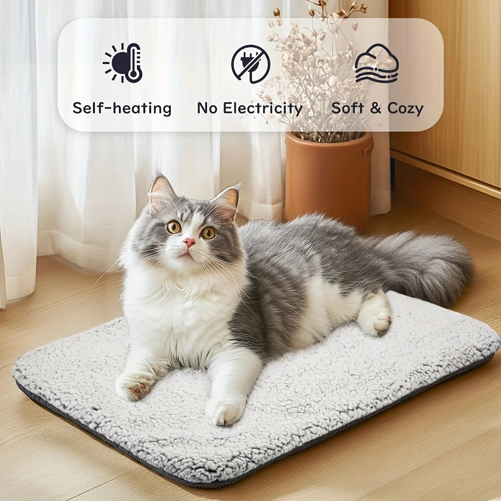 Self-Heating Pet Blanket & Mat – Washable Thermal Pad for Cats & Dogs