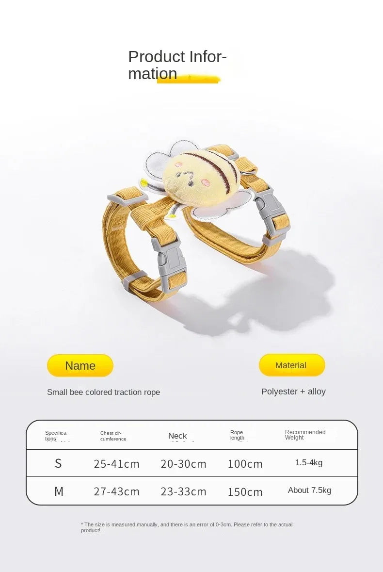 Bee-Themed Cat Harness & Leash Set – Adjustable Walking Vest for Small & Medium Cats