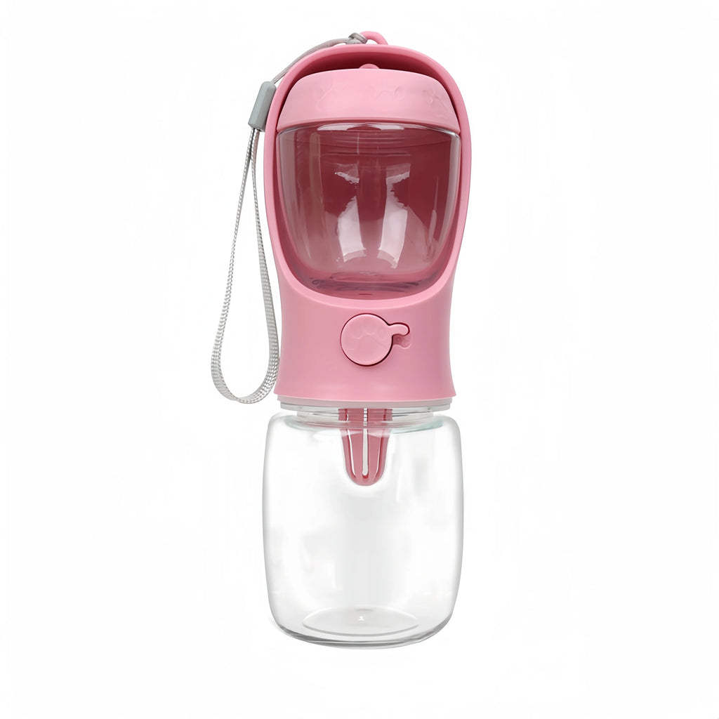 Portable Pet Water Bottle with Food Storage – 2-in-1 Travel Feeder Bowl for Dogs & Cats | 350ml / 550ml