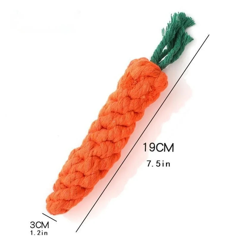 Cotton Rope Carrot Chew Toy for Dogs