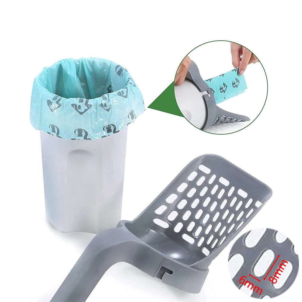 Cat Litter Scoop with Waste Bags – Self-Cleaning Litter Box Accessory