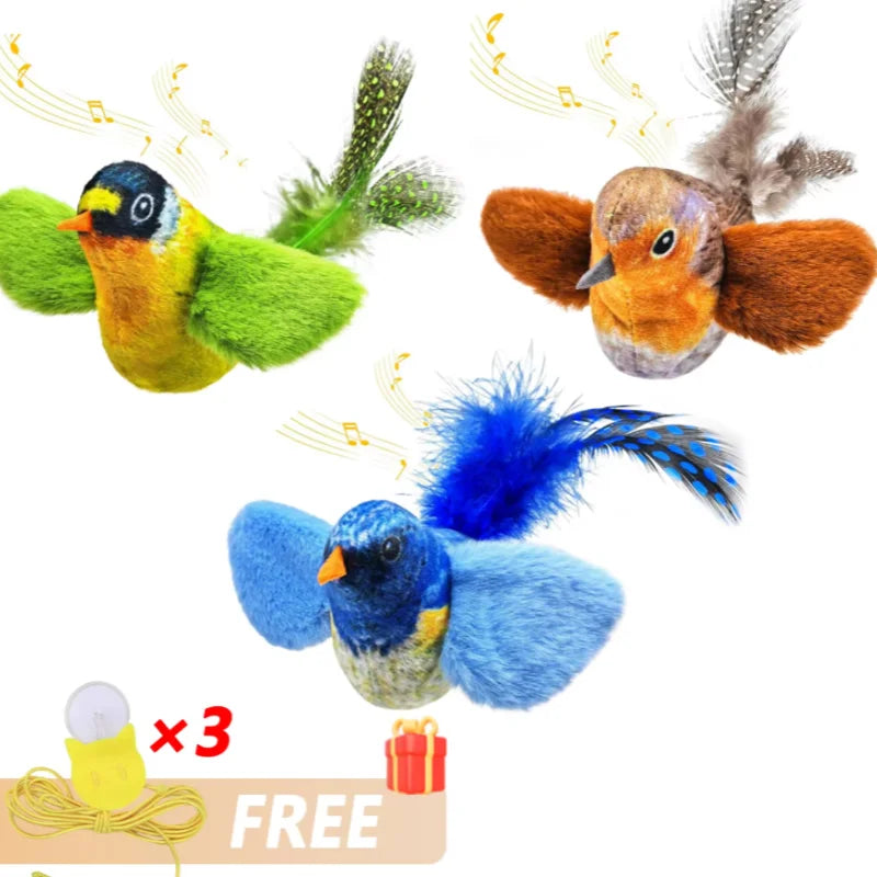 Catnip Bird Plush Toy – Lifelike Feathered Cat Teaser for Kittens & Cats