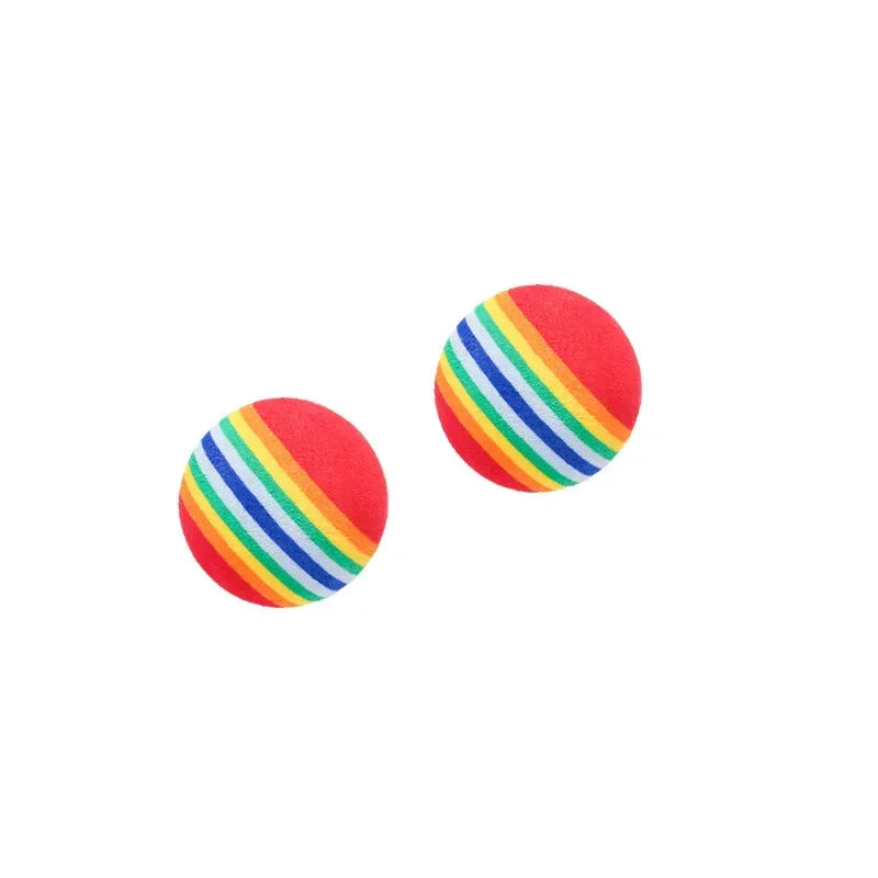 Rainbow Sponge Ball Toy for Cats & Dogs – Interactive Chew, Rattle & Scratch Play Balls