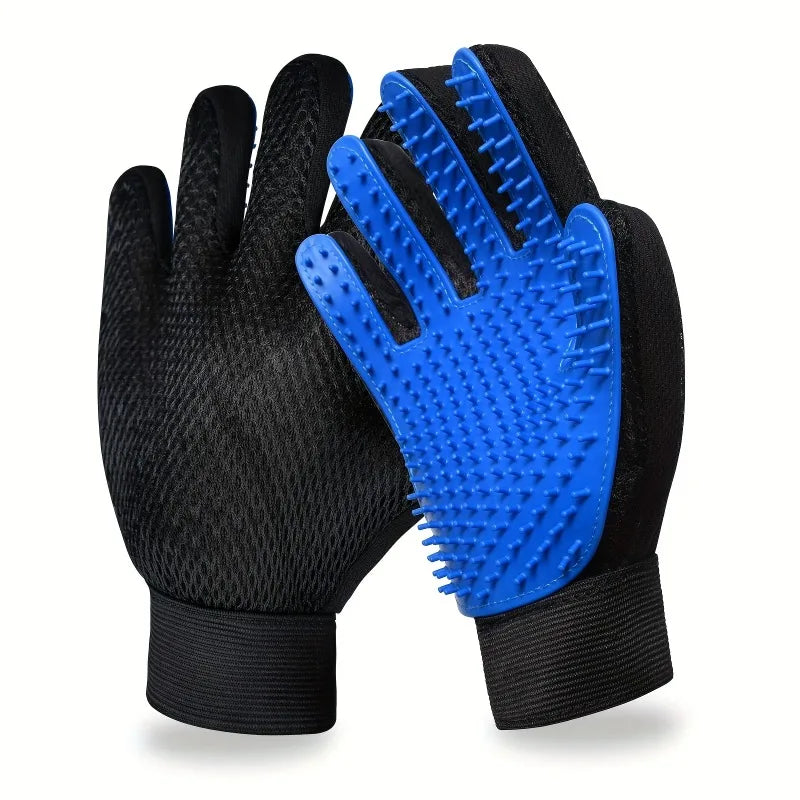 Pet Grooming Gloves – 2-in-1 Silicone Deshedding & Massage Brush for Dogs & Cats