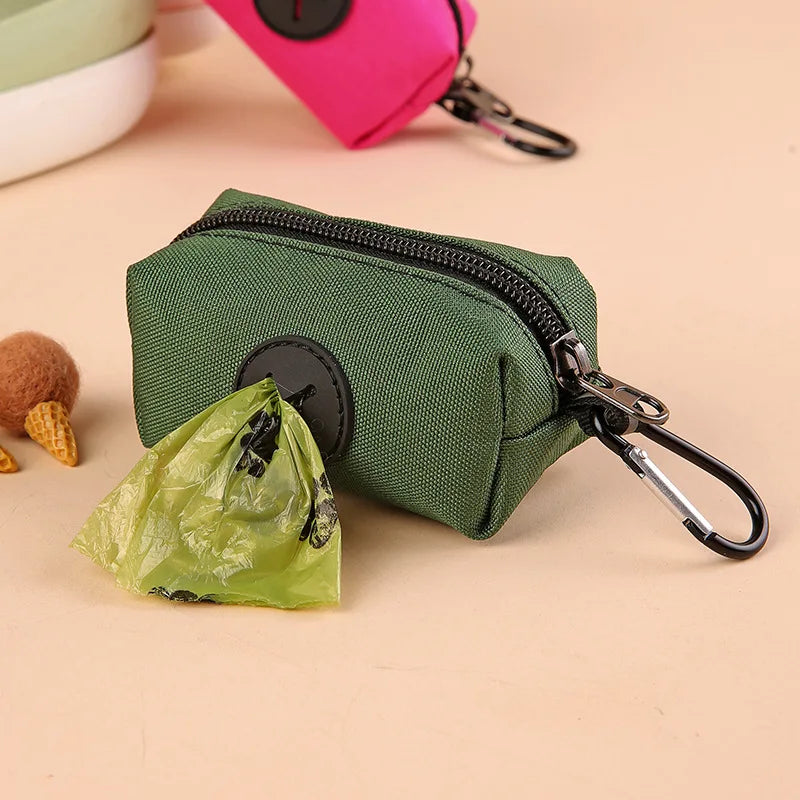 Pet Waste Bag Dispenser with Carabiner Clip – Durable Canvas Holder for Dogs
