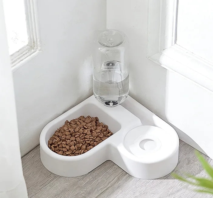 2-in-1 Pet Feeding Set – Food Bowl & Automatic Water Dispenser for Cats & Small Dogs