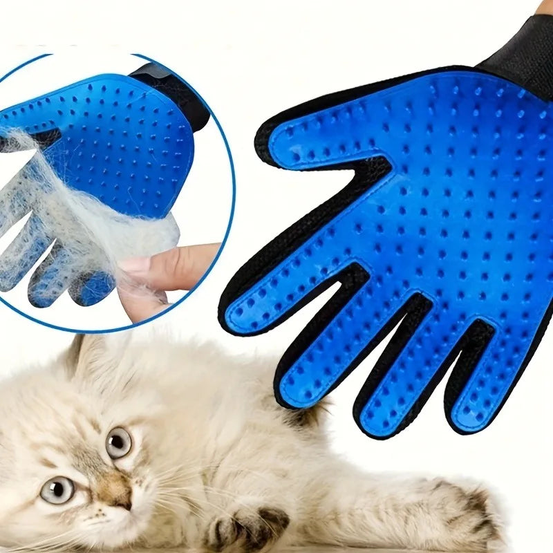 Pet Grooming Gloves – 2-in-1 Silicone Deshedding & Massage Brush for Dogs & Cats