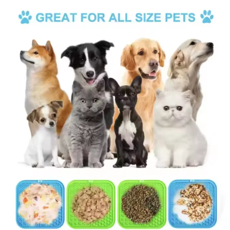 Silicone Pet Lick Mat – Slow Feeder & Distraction Pad for Dogs & Cats | 1 or 5 Pack