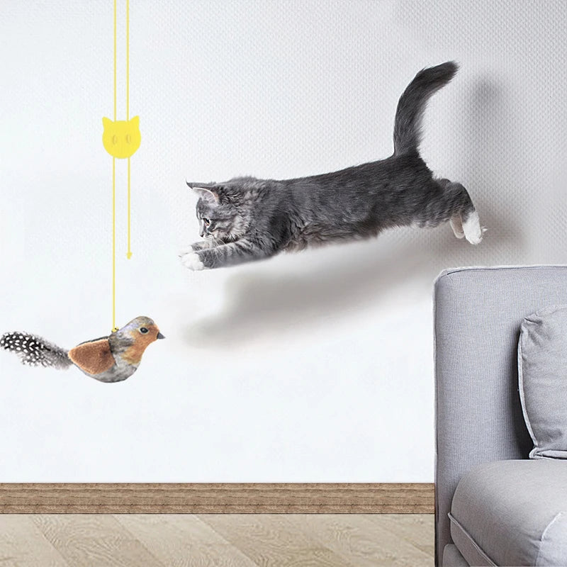 Catnip Bird Plush Toy – Lifelike Feathered Cat Teaser for Kittens & Cats