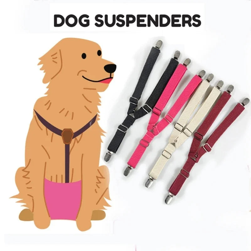 Adjustable Dog Diaper Suspenders with Belly Bands