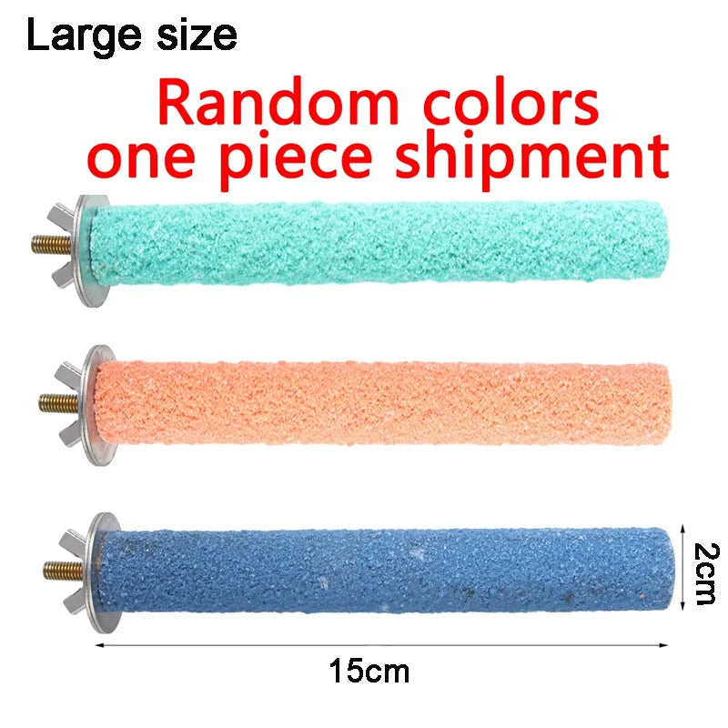 Colorful Wood Parrot Perch Stand – Bird Cage Toy for Small & Medium Birds