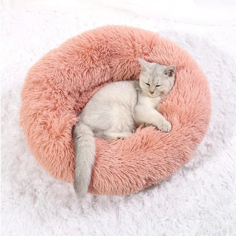Cozy Round Pet Bed – Ultra-Soft Plush for Dogs & Cats (40–90 cm)