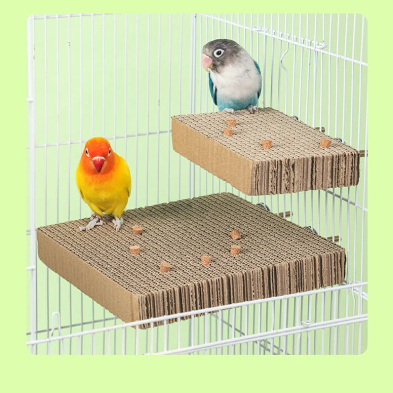 Bird Shredding & Foraging Toy Set – Paper & Cork Perch for Parakeets, Parrots & Conures