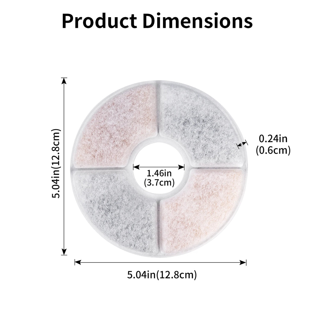 Pet Water Fountain Replacement Filters – 3-Stage Activated Carbon Filtration | 4/8/12 PCS