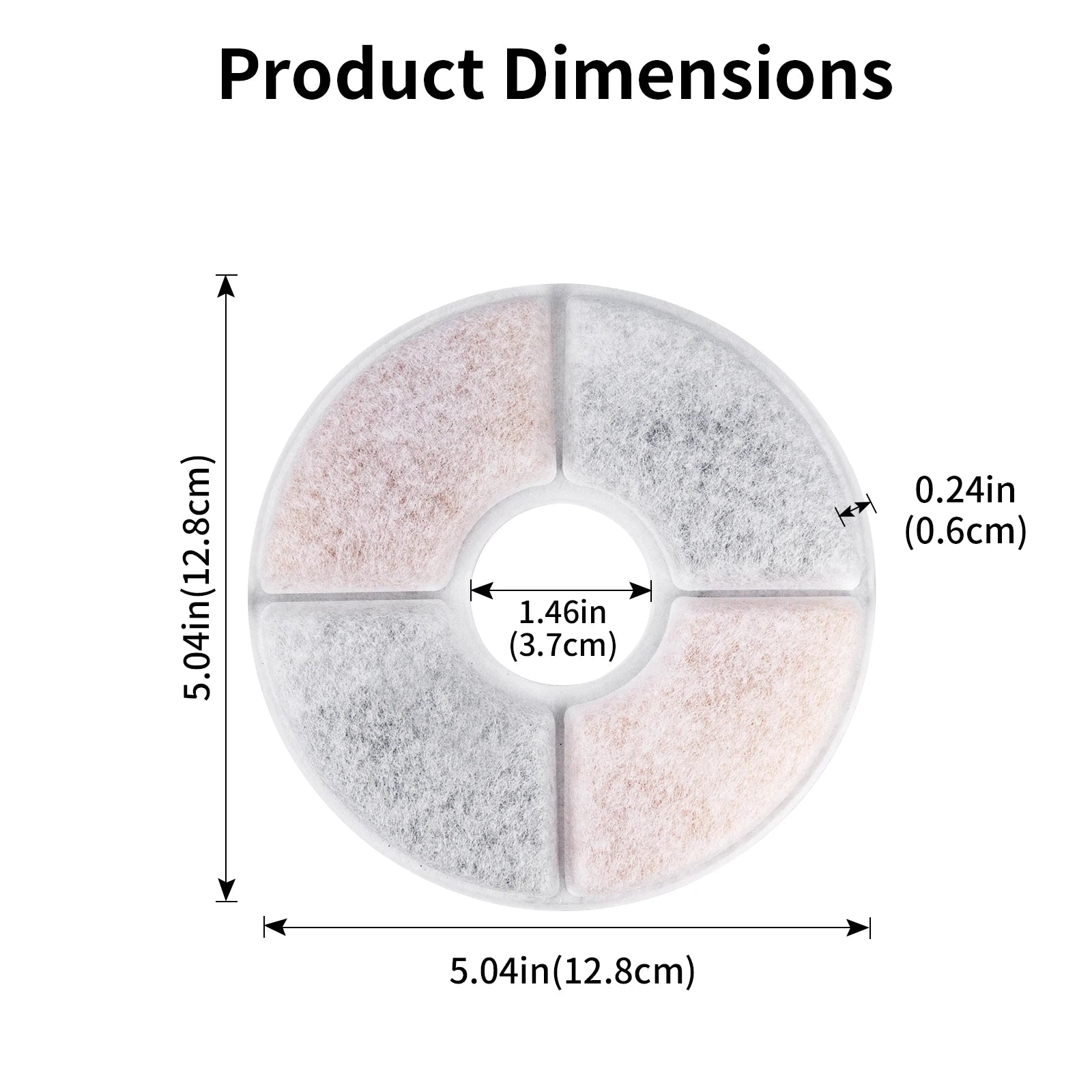 Pet Water Fountain Replacement Filters – 3-Stage Activated Carbon Filtration | 4/8/12 PCS