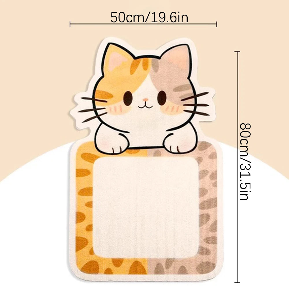 Wall-Mounted Felt Cat Scratcher with Hanging Toy