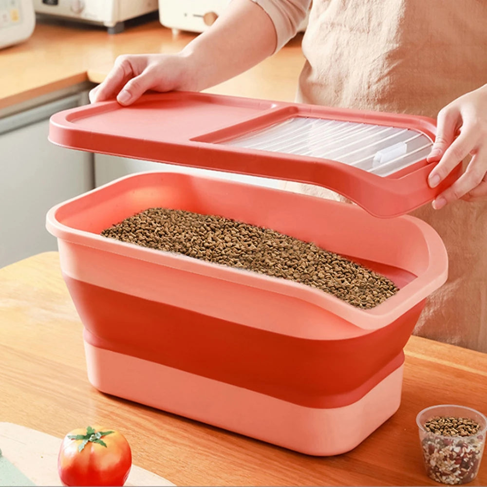 Collapsible Pet Food Storage Container – Airtight & Space-Saving (13 / 33 LB)