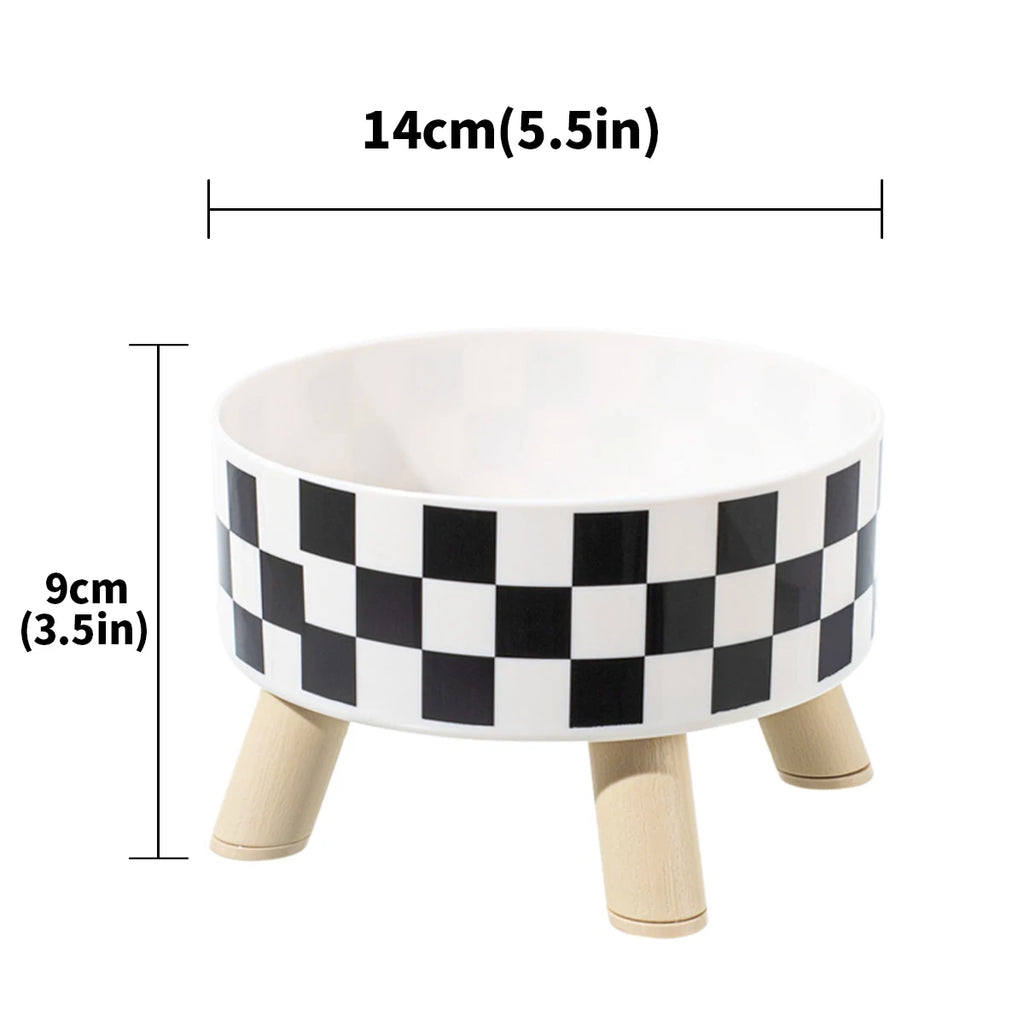 Non-Slip Polka Dot Pet Bowl for Cats & Dogs – Easy to Clean | White & Black