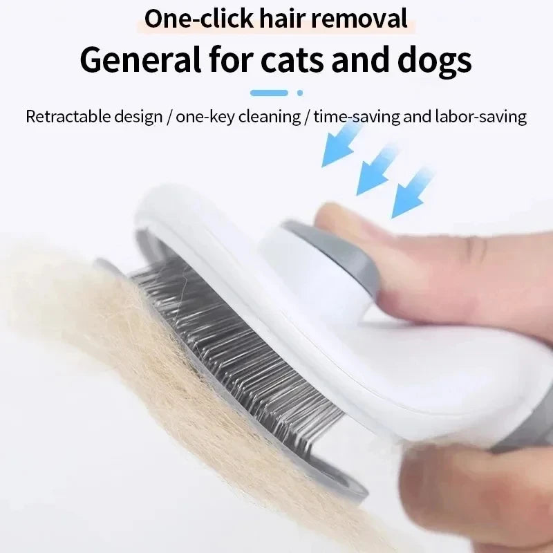 Self-Cleaning Pet Slicker Brush – Grooming & Dematting Comb for Dogs & Cats
