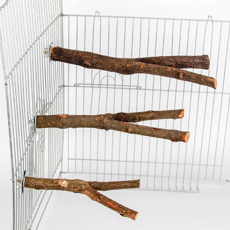 Natural Wood Bird Perch – Cage Branch Stand (15cm / 20cm / 30cm)