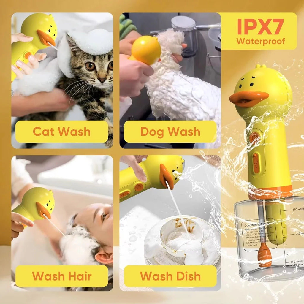 Electric Pet Foam Bath Dispenser – USB Rechargeable | Dog & Cat Grooming