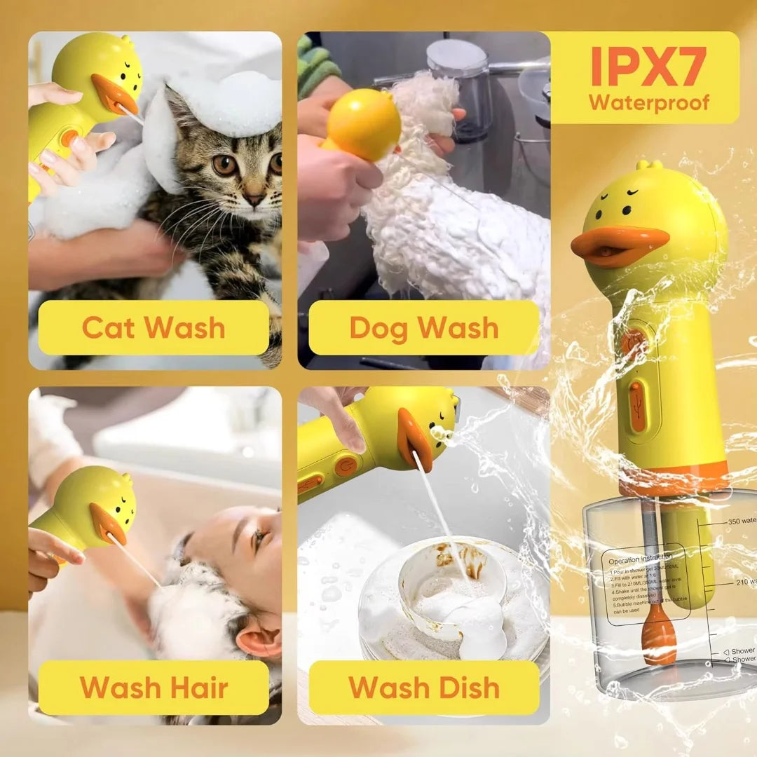 Electric Pet Foam Bath Dispenser – USB Rechargeable | Dog & Cat Grooming