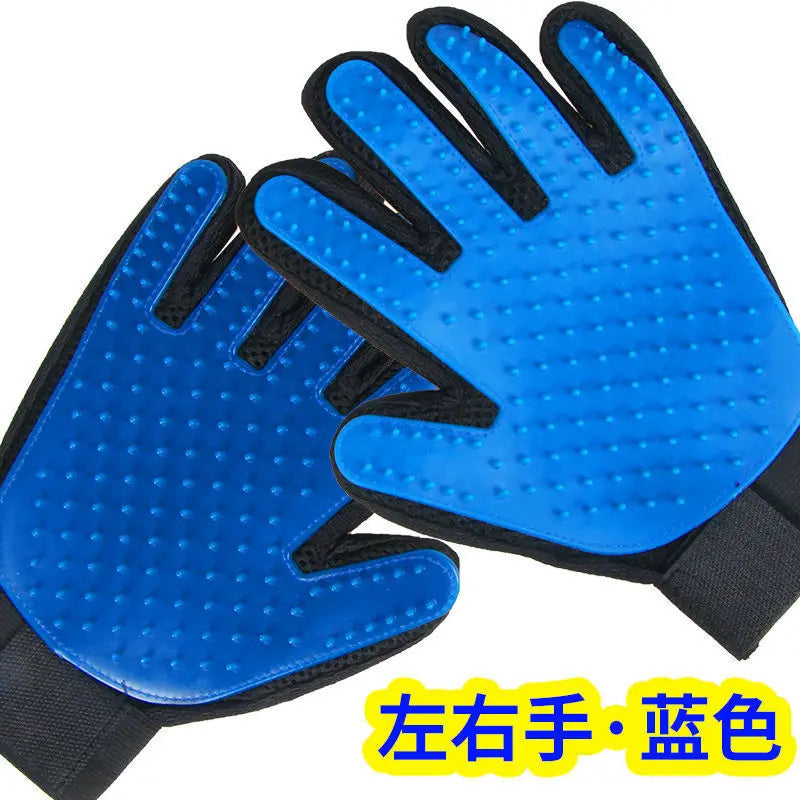 Pet Grooming Gloves – 2-in-1 Silicone Deshedding & Massage Brush for Dogs & Cats