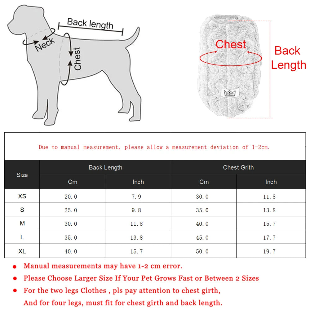 Soft Fleece Pet Sweater – Warm Autumn & Winter Vest for Small Dogs & Cats