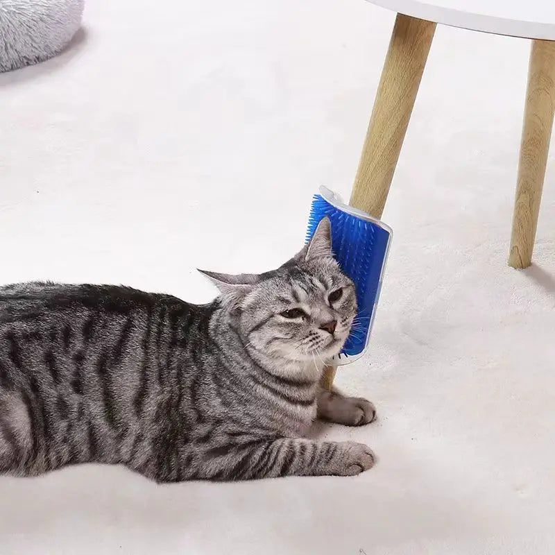 Cat Corner Grooming Brush – Self-Cleaning Massage & Hair Removal Comb