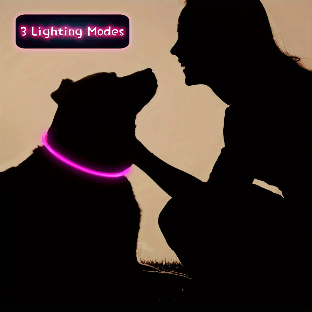 LED Dog Collar – USB Rechargeable Luminous Safety Collar for Night Walks