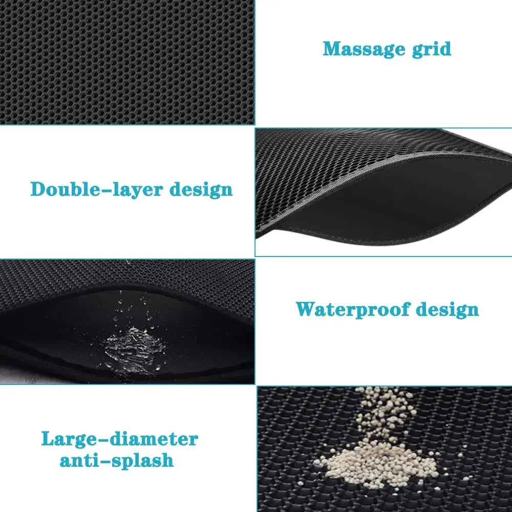 Double-Layer Waterproof Cat Litter Mat – Non-Slip, Washable & Easy to Clean