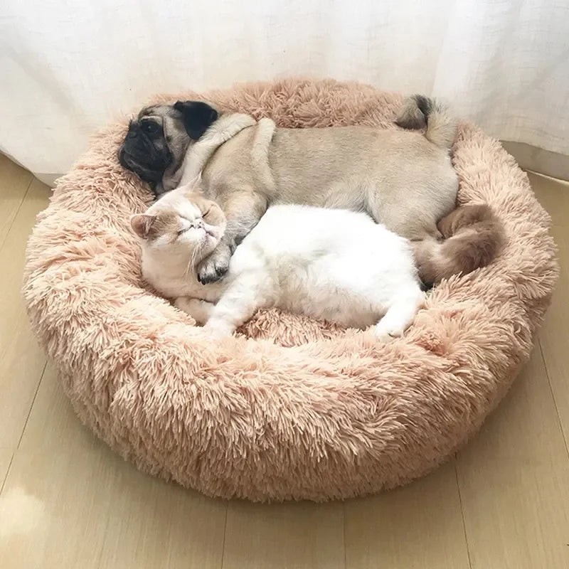Cozy Round Pet Bed – Ultra-Soft Plush for Dogs & Cats (40–90 cm)