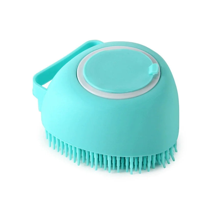 Pet Bathing & Massage Brush with Shampoo Dispenser