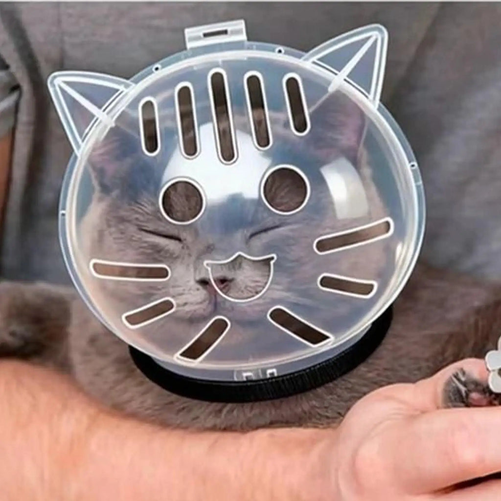 Breathable Cat Bubble Muzzle – Transparent Protective Helmet for Grooming & Anti-Bite Safety