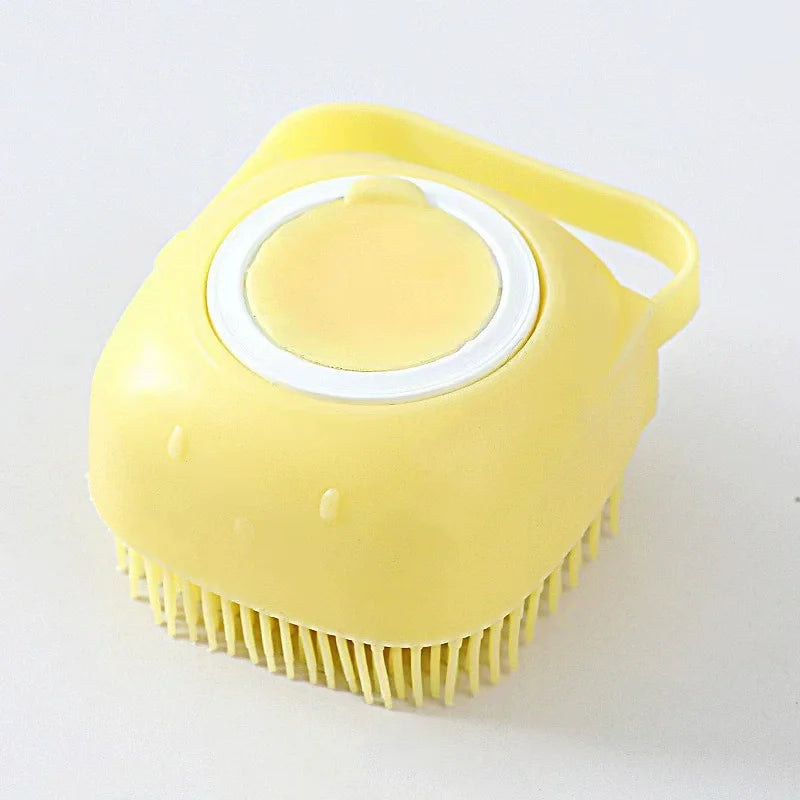 Pet Bathing & Massage Brush with Shampoo Dispenser