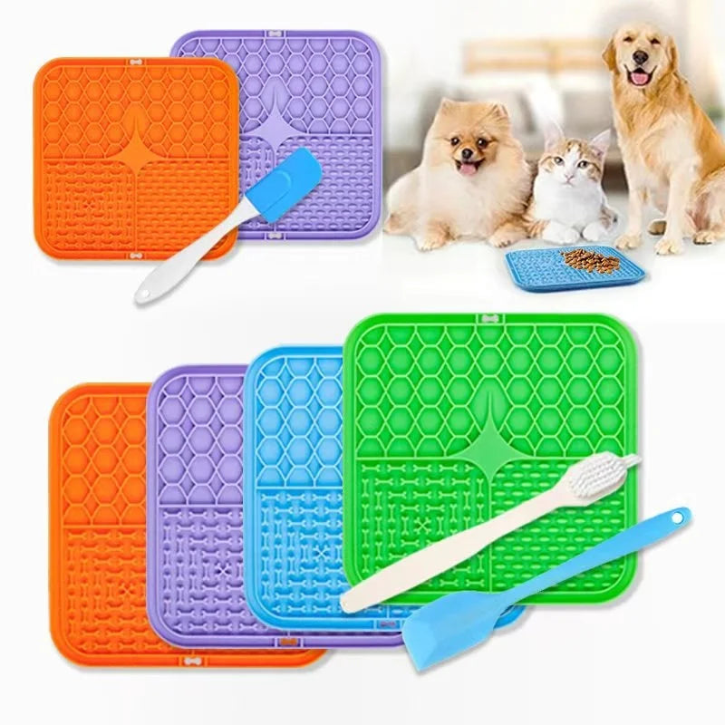 Silicone Pet Lick Mat – Slow Feeder & Distraction Pad for Dogs & Cats | 1 or 5 Pack