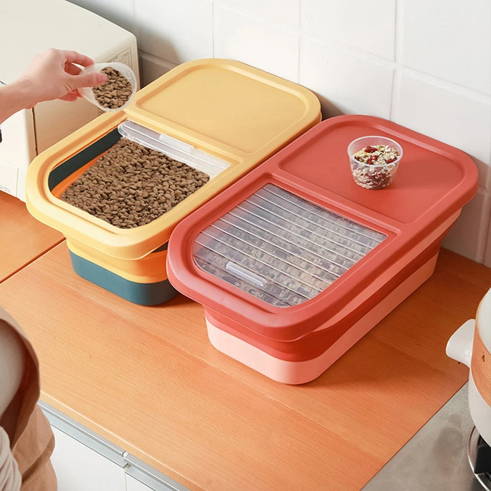 Collapsible Pet Food Storage Container – Airtight & Space-Saving (13 / 33 LB)