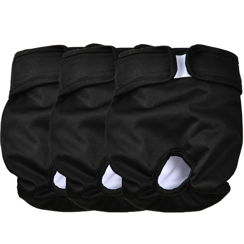 Washable Female Dog Diapers – 3-Pack | Reusable & Waterproof Pet Panties