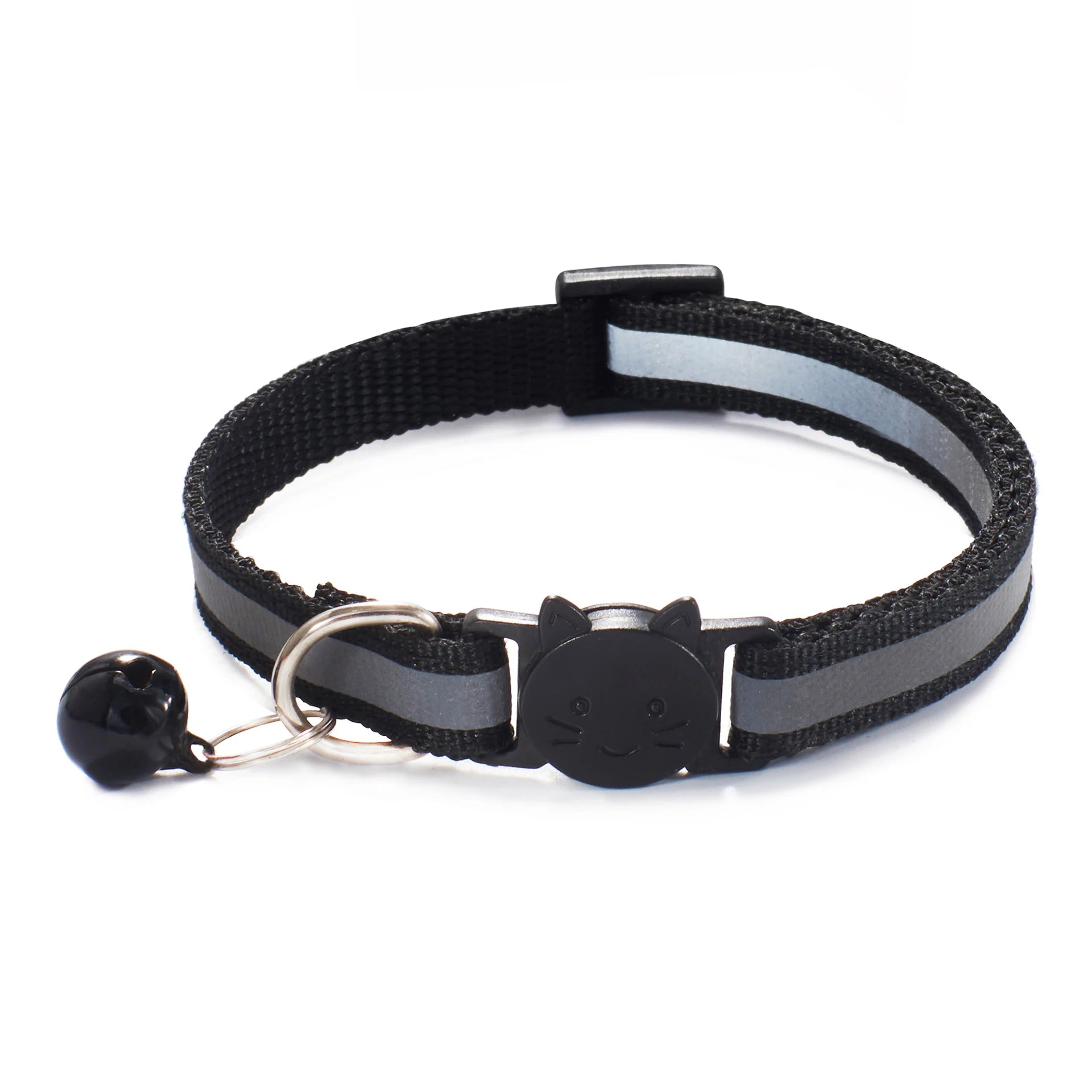 ROJECO Adjustable Cat Collar with Bell & Reflective Strip – Safety Breakaway Necklace for Cats & Kittens