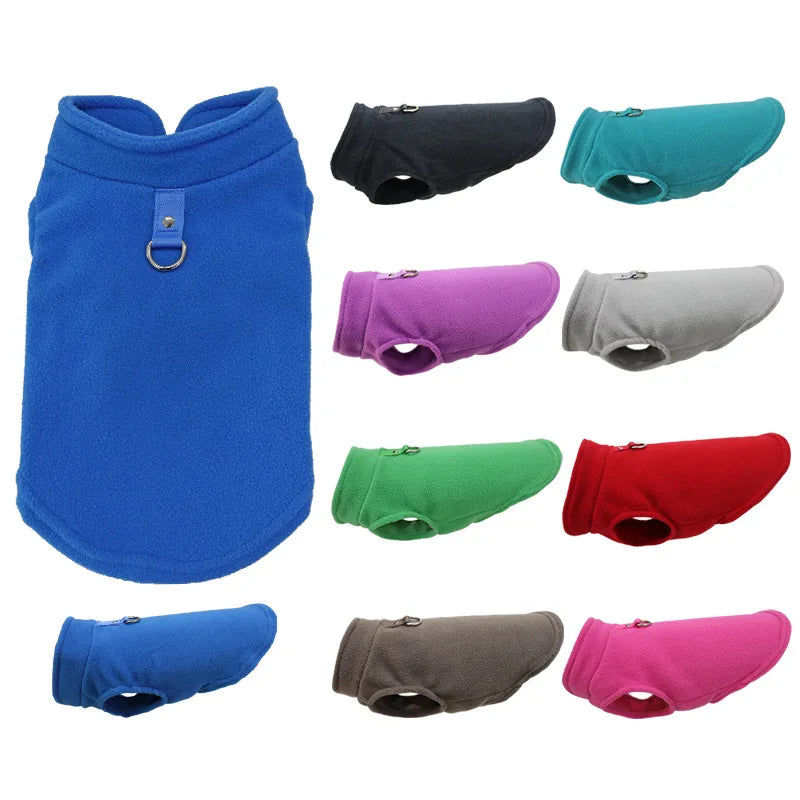 Soft Fleece Pet Vest Jacket with D-Ring | Dog & Cat Winter Coat