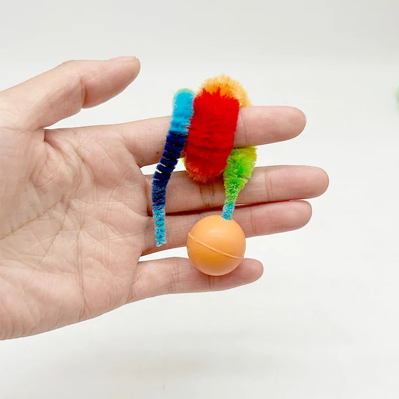 Faux Fur Bouncing Cat Toy Ball – Interactive Puzzle Teaser