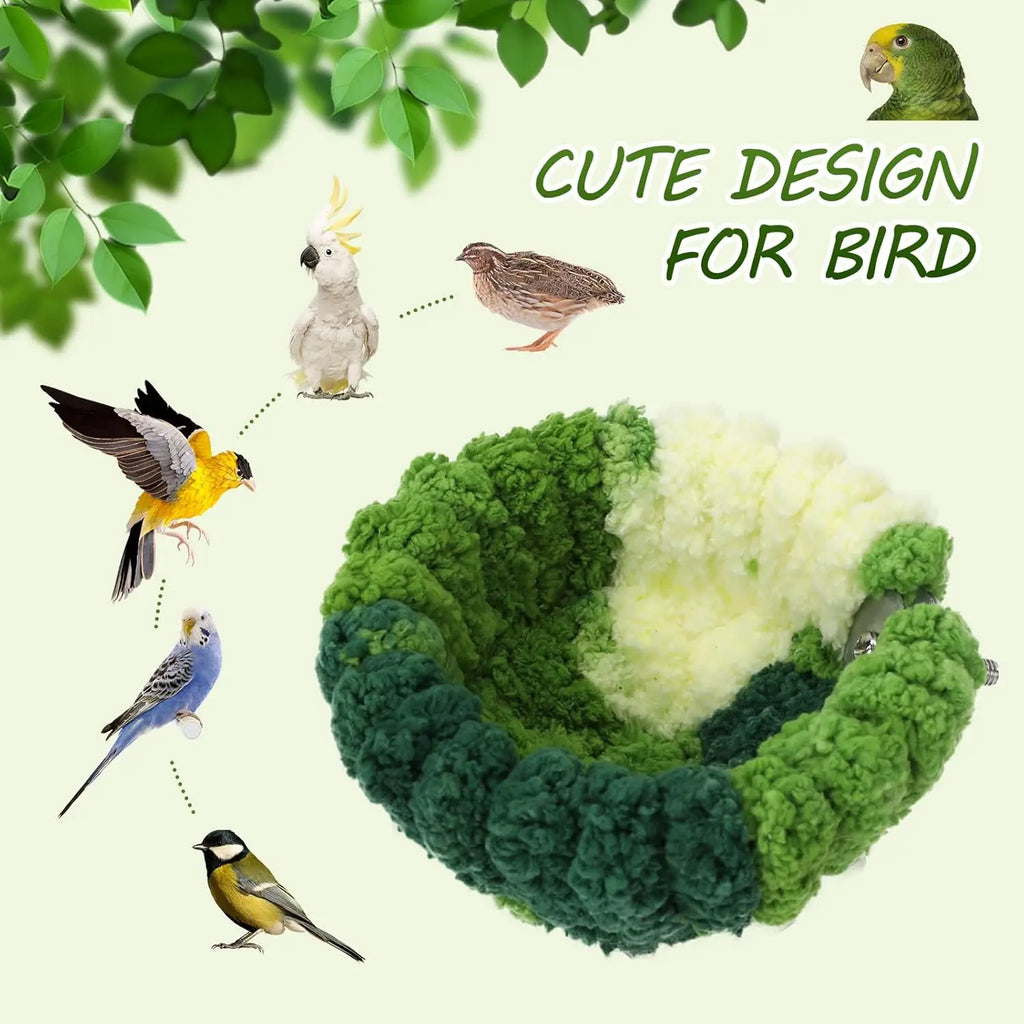 Plush Hanging Bird Nest – Cozy Cage Bed for Parakeets, Cockatiels, Lovebirds & Small Pets
