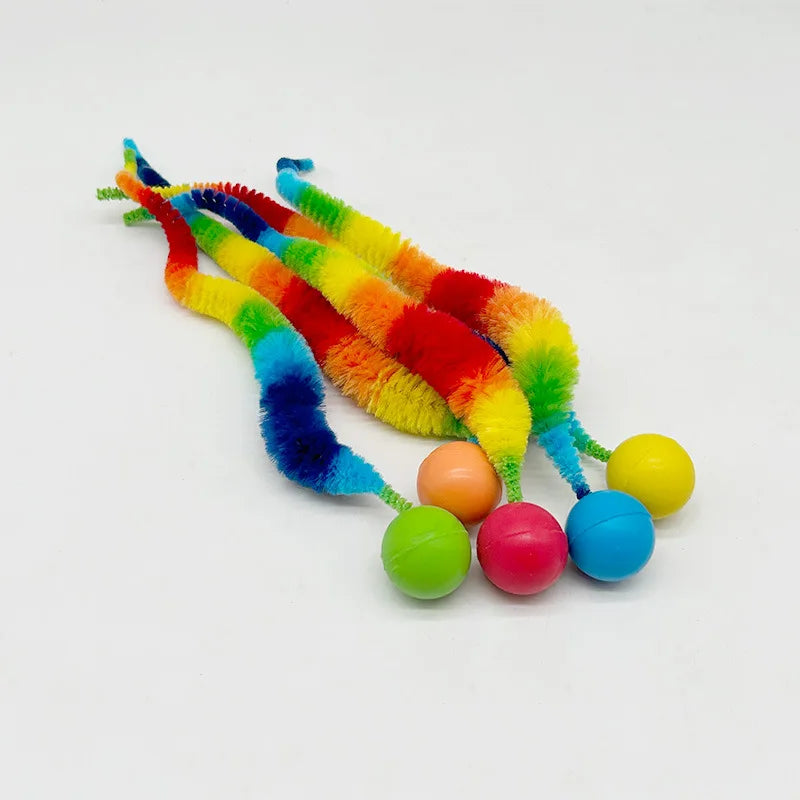 Faux Fur Bouncing Cat Toy Ball – Interactive Puzzle Teaser