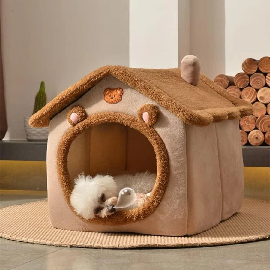 Foldable Cat & Pet House – Cozy Cave Bed for Cats & Small Dogs