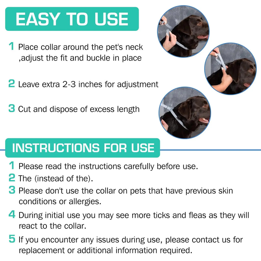 Flea & Tick Protection Collar for Dogs & Cats