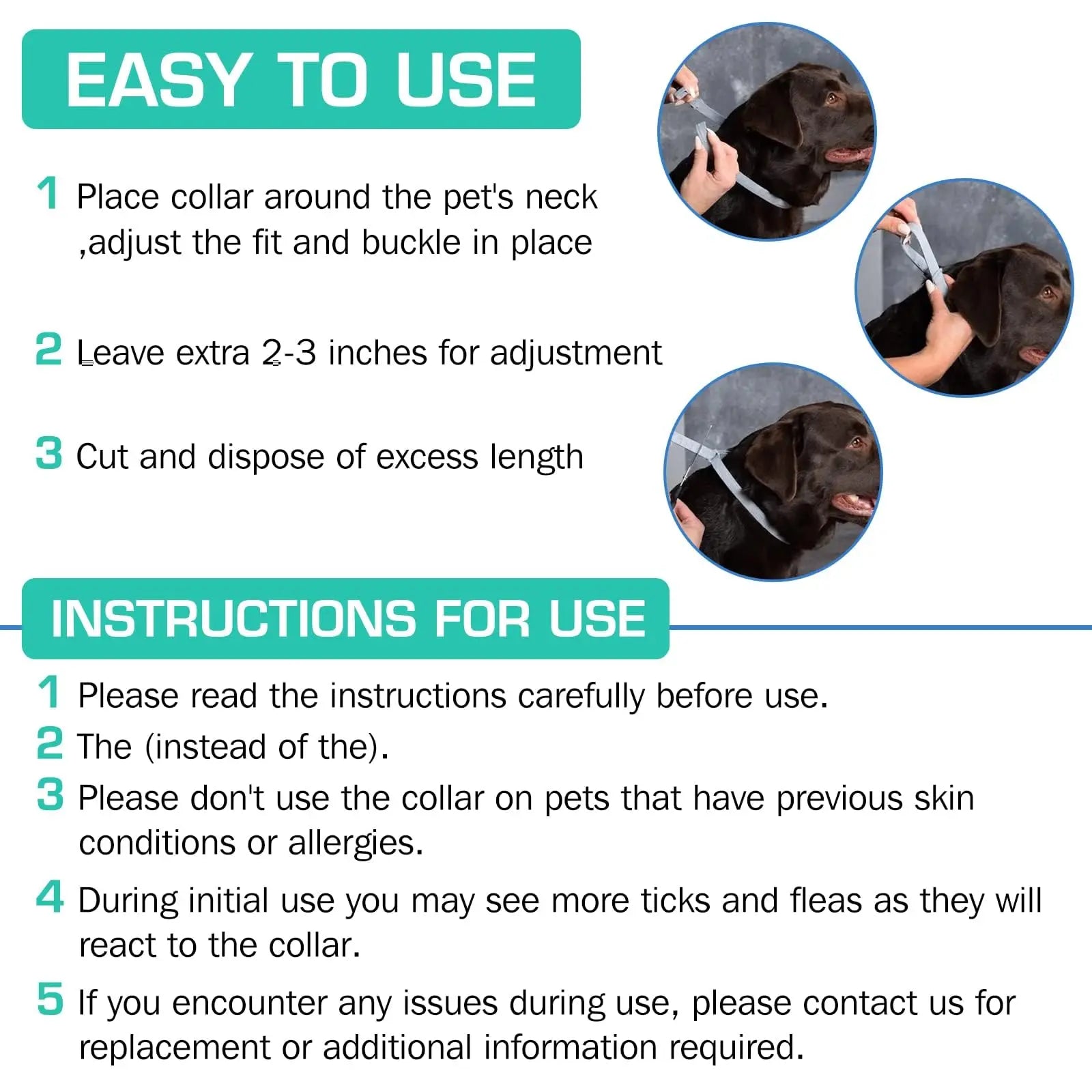 Flea & Tick Protection Collar for Dogs & Cats