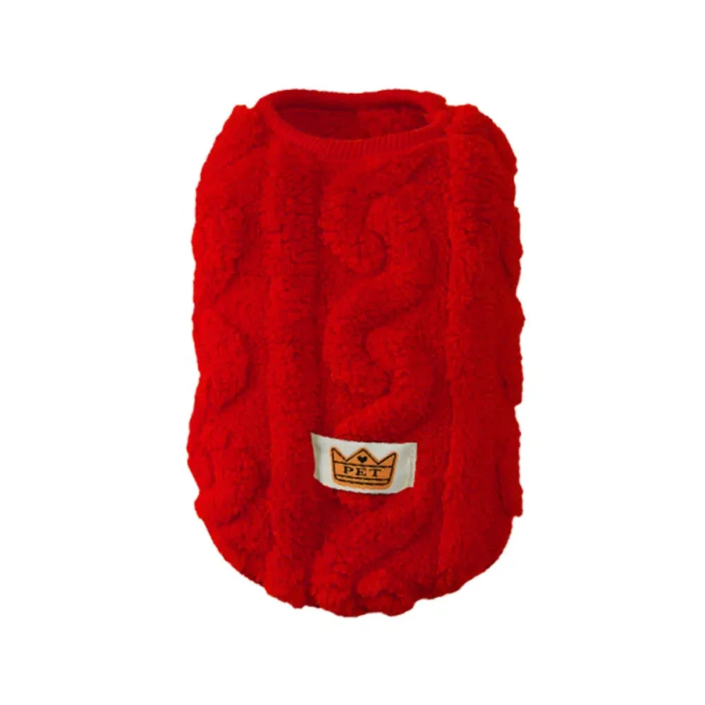 Soft Fleece Pet Sweater – Warm Autumn & Winter Vest for Small Dogs & Cats